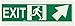 Brady 90589 Glow-In-The-Dark Self-Stick Polyester Glow-In-The-Dark Exit & Directional Sign, 5" X 14", Legend "Exit (with Picto)"