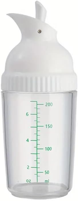Salad Dressing Shaker Container, Pour Spout, LeakprooF, Dishwasher Safe, Homemade Oil and Vinegar Salad Dressing Bottle Mixer Dispenser (White)