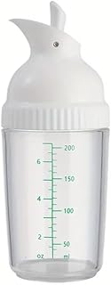 Salad Dressing Shaker Container, Pour Spout, LeakprooF, Dishwasher Safe, Homemade Oil and Vinegar Salad Dressing Bottle Mixer Dispenser (White)