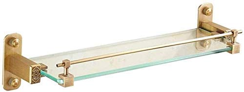 USZWBY Bathroom Shelf Bathroom Glass Shelf Punch-Free Nail Free Bathroom Frame Wall Mounted Bathroom Glass Shelf Shower Caddy