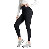 MXYMXY 25" High Waist Yoga Pants for Women – Quick Dry Sculpting Leggings Tummy Control Squat Proof Hidden Pocket for Running Black