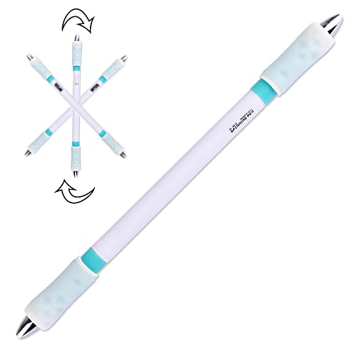 Pen Spinning Pens,Spinning Pen,Spinner Pen,Pen Spinning Mod,Fidget Spinners Pen,Rotating Ballpoint Pen That Can Write(Blue Ink),Pen Mods Spinning,Fidget Pen 1 Piece (White and Green)