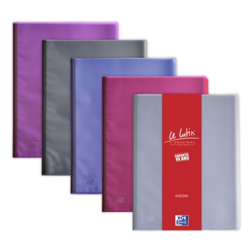 Lot de 5 Protège-documents A4 Le Lutin Vision, 60 vues, en PVC coloris assortis (5)