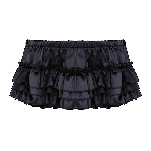 YiZYiF Men's Underwear Sissy Bloomers Frilly Satin Ruffled Crossdress Skirted Panties Thong3