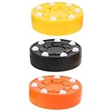 TOYANDONA 3pcs Hockey Pucks: Street Hockey Puck/Balls with Roller for Driveway Practice and Training - Indoor and Outdoor Sport Games Supplies