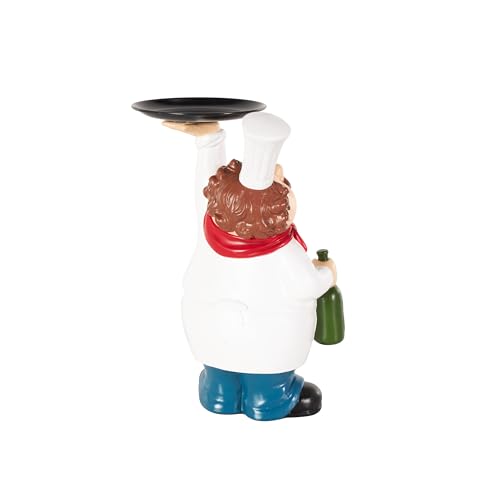 Escultura Decorativa Chef en Polystone Blanca 9"x6"x13" miniatura 2