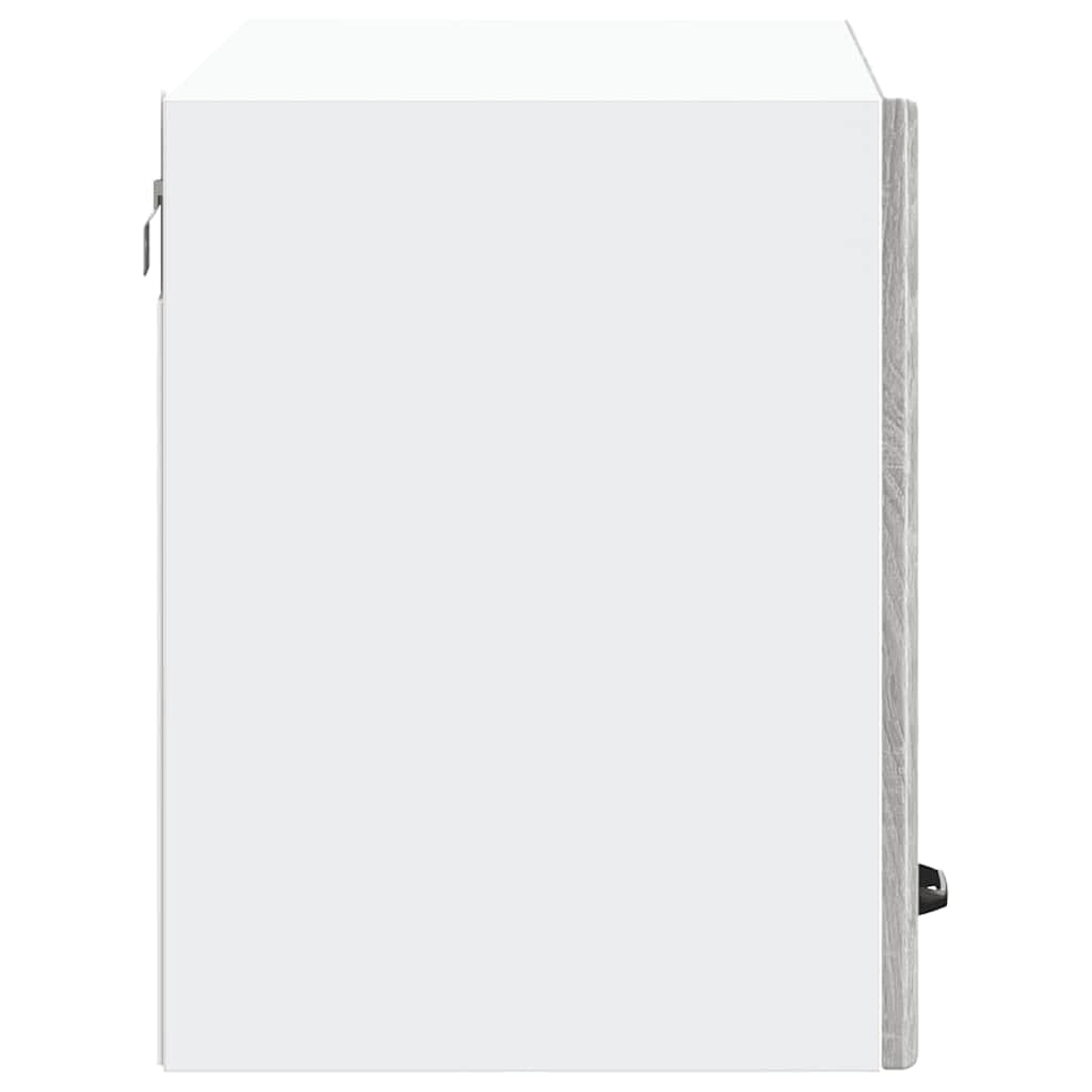 Küchen-Hängeschrank Lucca Grau Sonoma Holzwerkstoff 60 x 31 x 40 cm mit Glastüren, Stauraum für Küche und Esszimmer, Hängeregal für Geschirr, Vorratsschrank und Organizer