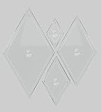 Diamond Quilting Acrylic Templates 4', 3', 2', 1' 60 Degree 1/4' Seam Allowance, 1/8' Acrylic