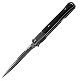 BSGlobal Klappmesser, 9Cr18MoV Einhandmesser Titanium scharf mit Edelstahl + G10-Griff für Outdoor Survival Camping Schwarz