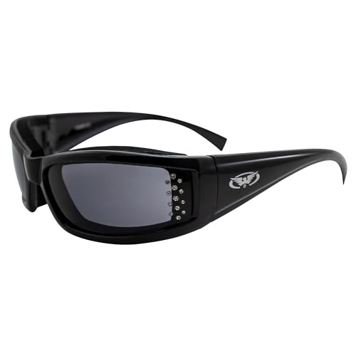 Global Vision Allie Cat Padded Motorcycle Sunglasses Black Frames Smoke Lens