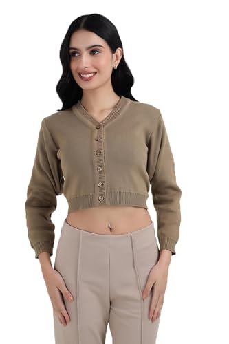 Image of Women Winter Wear V-Neck Full Sleeves Regular Fit Woollen Blouse