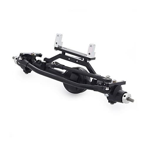 CNC Aluminum Alloy Complete Front Axle for 1/10 RC Crawler RC4WD Ge-Lande II TF2 D110 Yo-ta II Axles (Black)