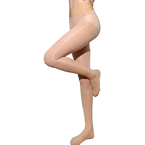 Women 8 Denier Silk Pantyhose Oily Shiny Stockings High Stretch Tights Sheer Soft Hosiery Cover