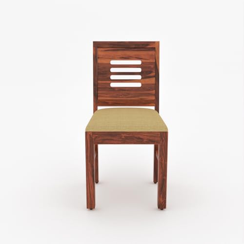 Image of Solid Sheesham Wood Dining Table Set of 4| Wooden 4 Seater Dining Table with 4 Chairs with Cushion|Wood Dining Table & Chairs for Home, Restaurant, Cafe, Dining Room | Honey Finish