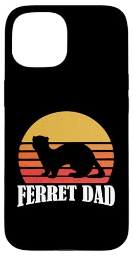 Mens Boys Cute Retro Vintage Sunset Lover of Ferret Dad �X�}�z�P�[�X iPhone 15 �p