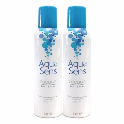 Aqua Sens Cooling Mist Spray, Refreshing Water Mist for Face and Body, Paraben Free, 150ml, Twin Pack of 2