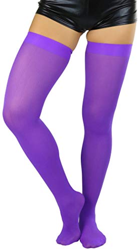 Image of ToBeInStyle Women's Nylon Thigh High Schoolgirl Opaque Stockings