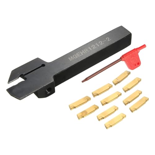 Enwye CNC-Bohrstangenhalter MGEHR1212-2 12 x 100 mm mit 10 Stück MGMN200-G-Hartmetalleinsätzen, Trennstahlhalter, Meißel-Durchstechplatten-Kits