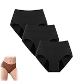 Fluxe Inkontinenzunterwäsche für Damen, 4-lagig, Flussmittel, waschbar und wiederverwendbar, auslaufsicher, bequeme Höschen für Damen, 55+ (3 Stück, Schwarz, 3XL)