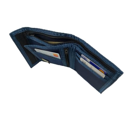 Image of Sprocket Nylon Bifold Wallet with Zippered Pockets (Navy)
