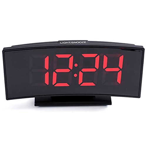 QUEAWOQ 電子目覚まし時計 温度表示 スヌーズ ナイトテーブルウォッチ 大画面 LED 時刻表示 オフィス デスクトップ時計 ギフト タコの足