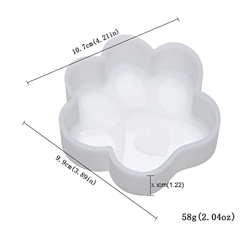 2Pcs Car Freshie Mold Silicone Resin Casting Mold For Aroma Beads Soap Candy Baking Diy Handmade Hanging Candles Decoration Crafting(Paw Print Heart+Sea Turtle) #TOP1