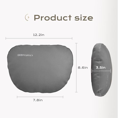 Image of Coverado Car Headrest Pillow Soft Memory Foam Car Neck Support Pillow with Adjustable Strap, Relax Head Muscles Relieve Driving Fatigue, Breathable & Removable Cover