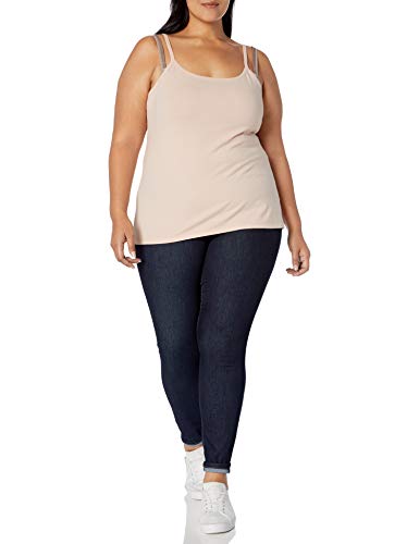 Image of Amazon Essentials Women's Fitted Tank Top Camisole Undershirts, Plus Size, Pack of 2