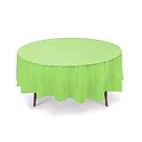 12 CT Premium 84 inch Round Plastic Tablecloth Waterproof Disposable Party Event Decoration Heavy...