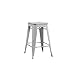AC Pacific 24” Metal Backless Barstool Set of 2 – Country Rustic Style, Lightweight & Sturdy Build, Easy Assembly – Distressed White Finish