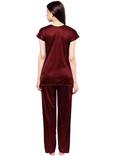 Image of Phalin Women's Satin Plain /Solid Night Suit Set Pack of 2