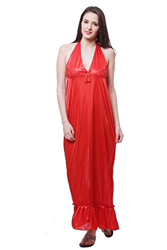 Image of Fasense Women's Satin Maxi Casual Regular Nightgown