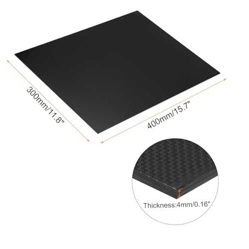 QUARKZMAN 1 Stk. Kohlefaserplatte 400x300x4mm Glänzende Oberfläche Pultrudiertes Flaches Kohlefaserbrett Platte Leinwandbindung Panel für Drachen RC Flugzeug