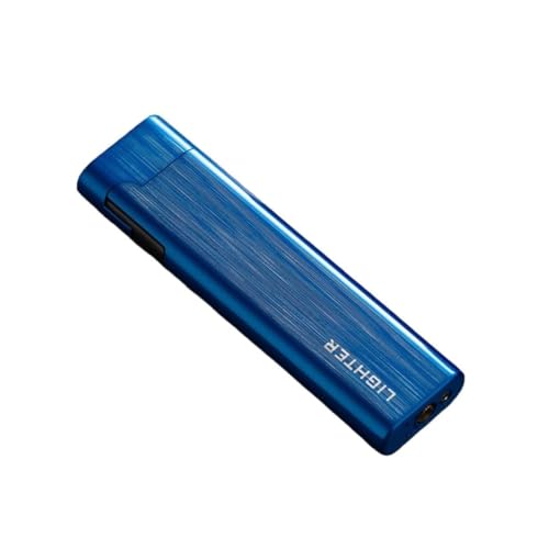 Encendedor de metal de llama suave resistente al viento, encendedor de bolsillo de butano recargable ultrafino con encendido deslizante lateral, ideal para regalos y uso diario