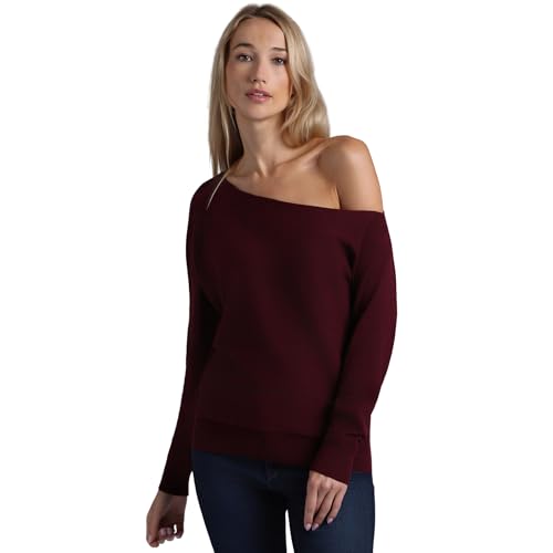 Image of Minnie Rose Womens Long Sleeve Off the Shoulder Cashmere Pull On Sweater