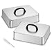 Burgerglocke Edelstahl, 2 Stück Grill Glocke Burger mit Sicherheitsgriff, Grilldeckel Edelstahl, für Grill Steak Teppanyaki Innen und Außen, 28.5x22x10.5cm(Rechteck)