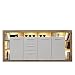 Produktbild trendteam smart living - Rock - Sideboard - Eiche/Weiß Hochglanz - Anrichte mit viel Staufläche - ohne Belechtung - (BxHxT) 200 x 90 x 40 cm - 3 Schubladen und 2 Türen - modernes Design