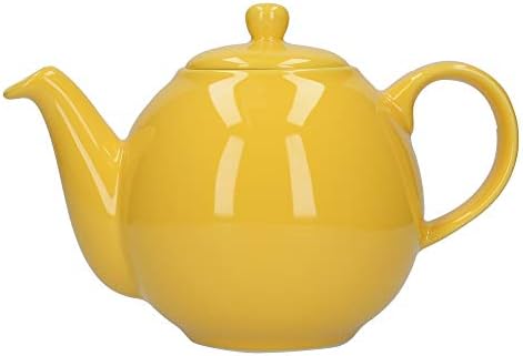 London Pottery Globe Teapot with Strainer, Ceramic, Aqua, 4 Cup Capacity (900 ml)