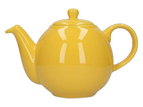 Tetera con colador, de London Pottery Globe, cerámica, Amarillo, 4 Cup (900 ml)
