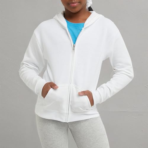 Image of Hanes Girls' Comfortsoft Ecosmart Full-Zip Hoodie