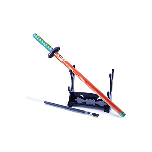 Hanaiette 1 x bolígrafo de gel, modelo de arma para regalo, colección, escritura con mina de gel y soporte para espada (Kokushibou)