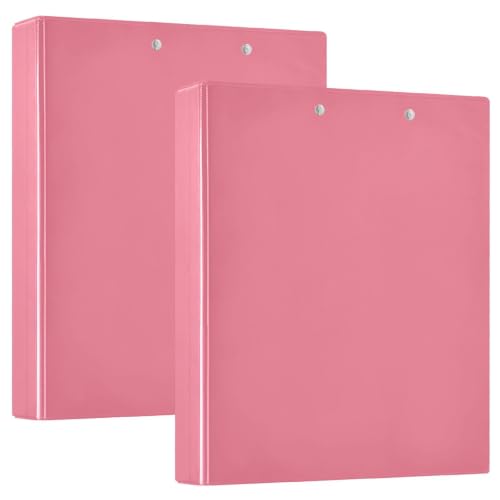 Classeur à 3 anneaux anti-cornes rose saumon avec porte-bloc pour prendre des notes