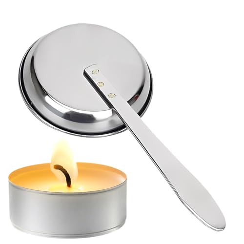 Dewireaey Apagavelas De Mango Largo - Herramienta De Acero Inoxidable para Apagar Velas - Herramienta Portátil Resistente Al Calor para Interiores Y Exteriores Acampadas Picnic Velas Fuego