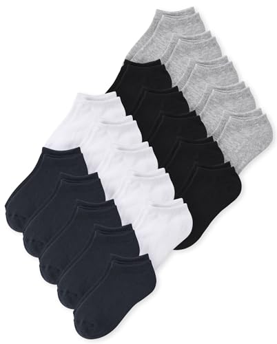 The Children's Place,Unisex Kids,Variety Ankle Socks,Black/White/Grey/Navy 20-Pack,Medium, - image 1