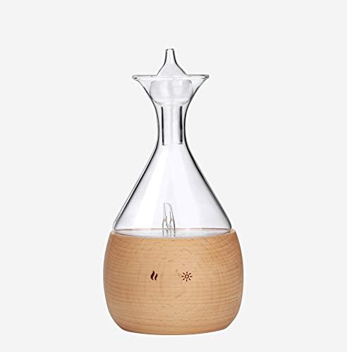 Pure Essential Oil Nebulizer Made of Wood and Glass. Waterless Oil Diffuser, No Heat, No Plastic oil contact, Classic Decorative Aromatherapy Vaporizer for Home or Healthcare Practice.