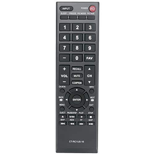 DHWRRCMQ Replacement CT-RC1US-16 Remote Control for Toshiba TV 49L310U 49L420U 50L420U 55L310U 65L350L 65L350U