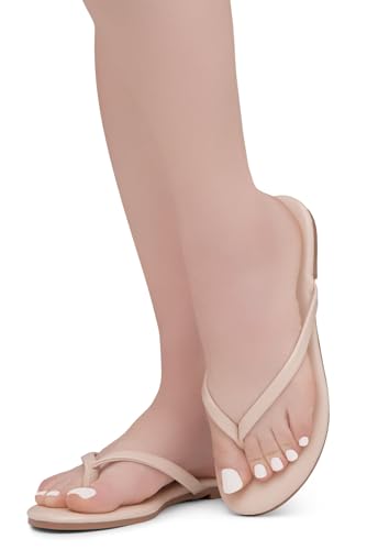 Image of Shoe Land Thong Flip Flops for Women, Memory Foam Flat Sandals, Lightweight Summer Slides, Non Slip Comfort Sandals for Beach, Travel and Everyday Wear
