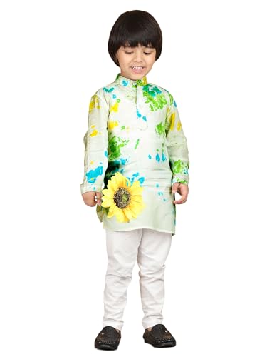 Image of POLKA TOTS Boys Cotton Ethnic Kurta Pajama Set with Attached Koti | Ethnic Motif Wear Kids Kurta Pyjama for Boys & Toddlers | Traditional Dress for Weddings & Festivals | Festive Jubba Set for Babies