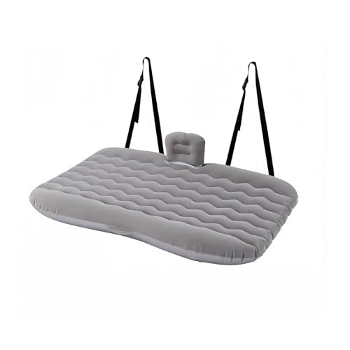 車中泊 ベッド 車載 エアーマット 独立クッション 収納袋付き車載電動ポンプ 折畳み式 旅行用 屋外用 ブ （灰） (グレーのひも付き)