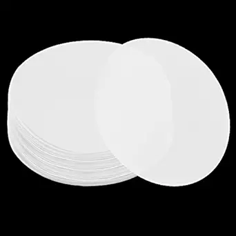Favengo Pack of 100 Filter Paper Laboratory Round Filter Paper White Laboratory Filter 0.15% Ash Rate Diameter 11 cm with 15-20?m Medium Volume Flow for Chemical Laboratory Supplies Applications Machine Oil Testing